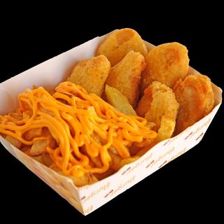 Пилешки хапки и картофи с чедър