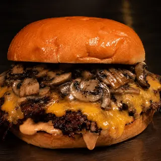 Truffle mushroom smash burger