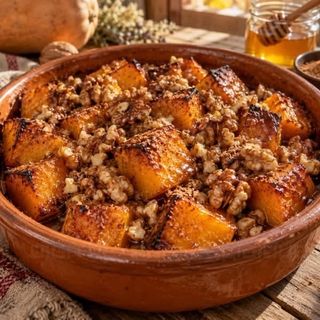 Печена тиква с мед и орехи 250 гр.