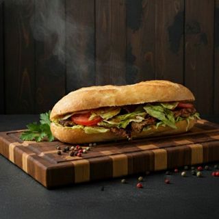 Чабата бургер с хрупкаво пилешко 500г