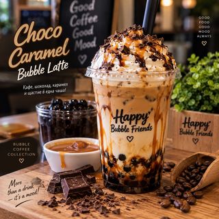 Choco Caramel Bubble Latte – студено бъбъл кафе
