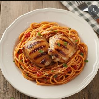 Spaghetti poulet grillé