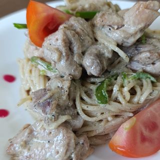 Poulet fondant aux Spaghetti