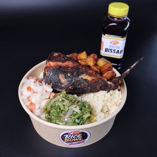 Combo Attiéké Thon Braisé Et Jus