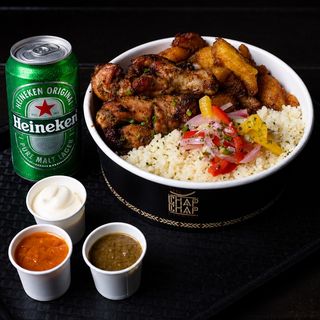 Royal Attiékè, Alloco, Poulet Braisé + Heineken