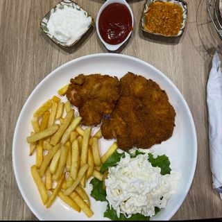 Escalope pané crème fraîche + frite