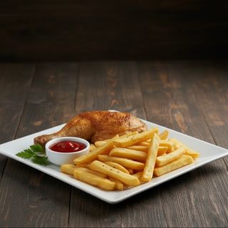 Frite + ¼ Poulet Frit