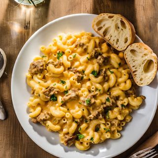 Macaroni fromage crème avec garniture au choix + 1 boisson offerte 