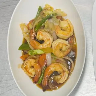Gambas aux légumes 