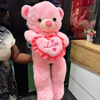 Peluche 90 Cm - Rose Papillon