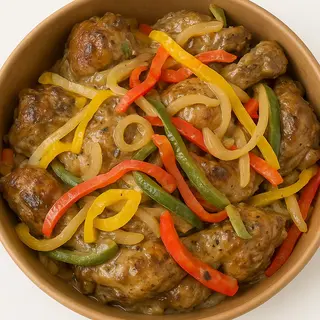 1/2 poulet sauté + attieke
