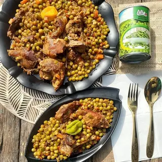Petits poids avec viande de boeuf