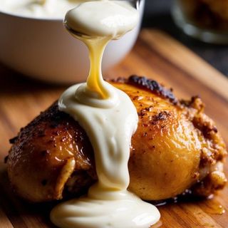 Plat de frites au poulet mayo