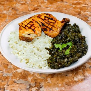 Riz Sauce Feuille + 1/4 de poulet