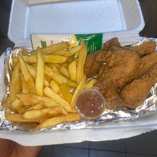 Ailes de poulet pané & frites