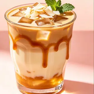 Thé au lait avec pudding