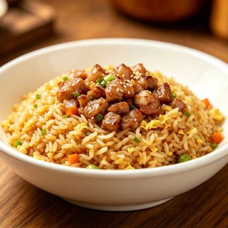 Riz cantonais avec viande bœuf
