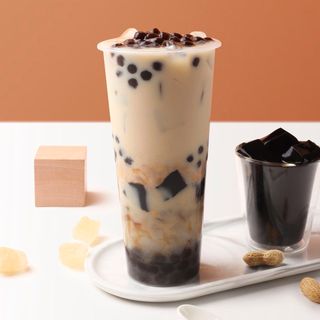 Thé au lait aux perles avec herbes