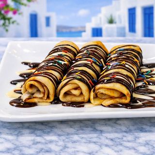 Crêpes roulés au chocolat
