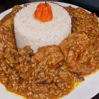 Riz + Sauce gombo grillé