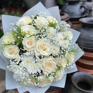  bouquet rose blanche
