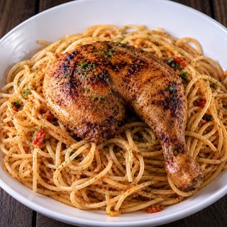 Spaghetti panzani au poulet grillé