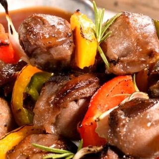Brochettes de cœur de boeuf
