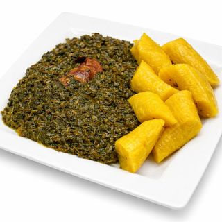 banane bouillie+ sauce taro