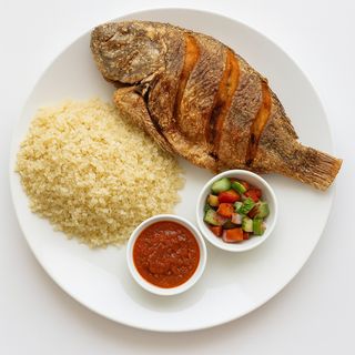 Attiéké + poisson grillé