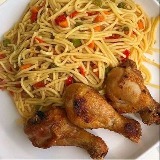 spaghetti poulet