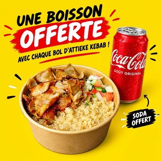 Attieke kebab + boisson offerte