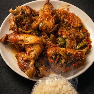Poulet Grillé Sauté Attiéké