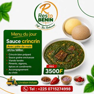 Telibo avec sauce kplara et sauce tomate