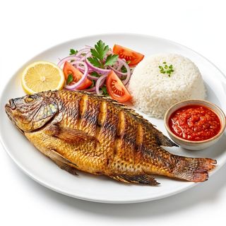 Attiéké poisson carpe frit