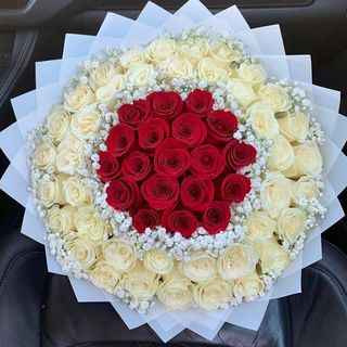 bouquet rose blanche 55