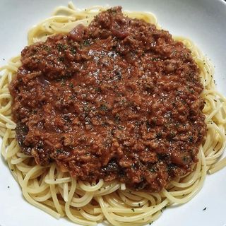 Spaghettis Viande haché & Omelette