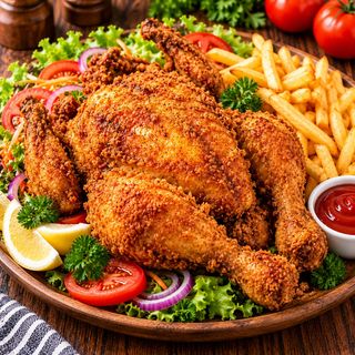 Poulet Pané entier au fritte
