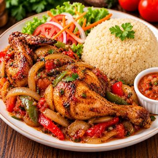 Demi Poulet Sauté + attieké