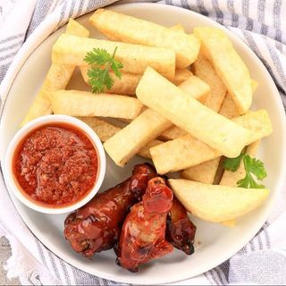 Igname Ponan frit au poulet