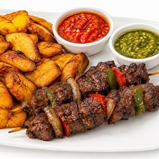Alloco brochettes de boeuf ( 2 brochettes )