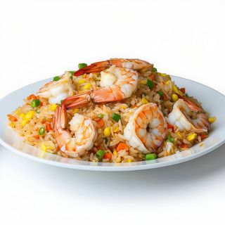 Arroz frito con mariscos