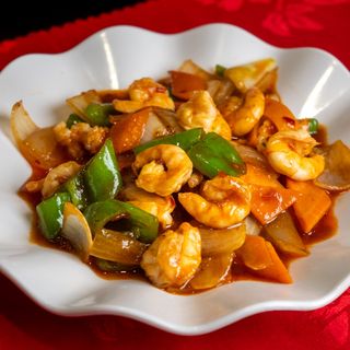 55. Gambas salteadas con picantes