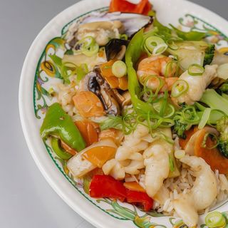 Arroz Meloso Con Rape Y Mariscos