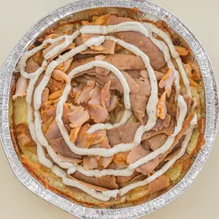 Patatas fritas con Carne Kebab, Queso y Bacón al Horno