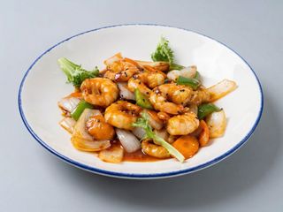 Langostino con salsa picante