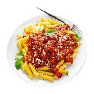 Pasta bolognesa con nata