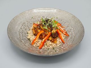Sweet and spicy cauliflower pop corn bowl GF