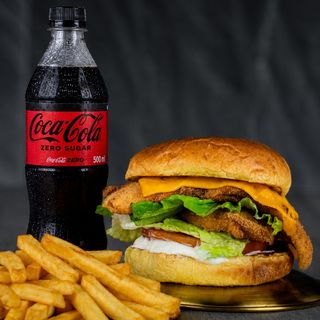 SKCHICKEN BURGER+patatas+Cola Zero pet 500ml