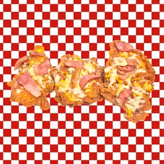 3 tiras de pollo cripsy receta casera con beicon y queso