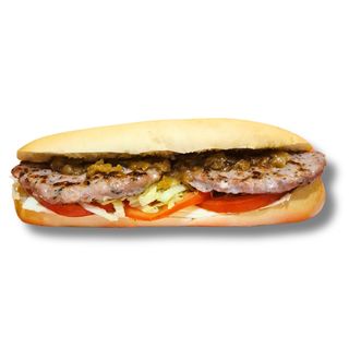 Bocadillo de hamburguesa de cerdo completa